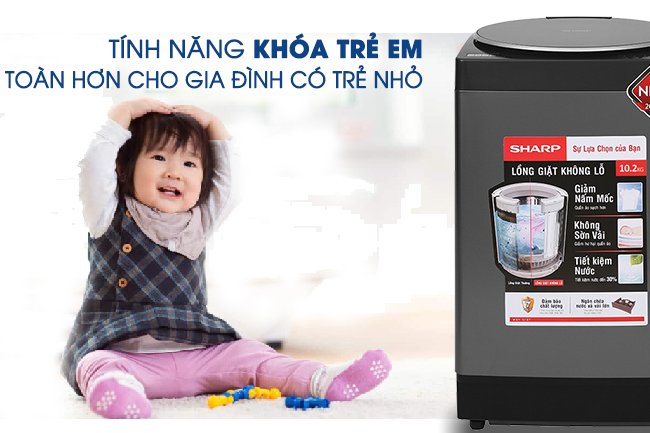 Máy giặt Sharp 9Kg ES-Y90HV-S