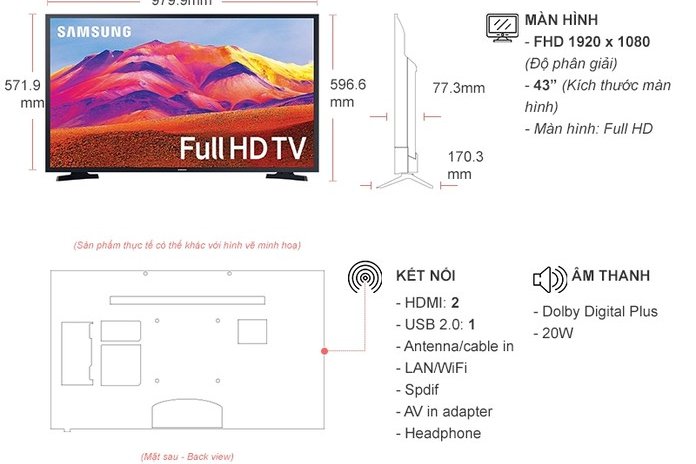 Smart Tivi Samsung Full HD 43 inch UA43T6500AKXXV