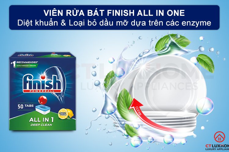 Viên rứa bát Finish all in 1    50 viên