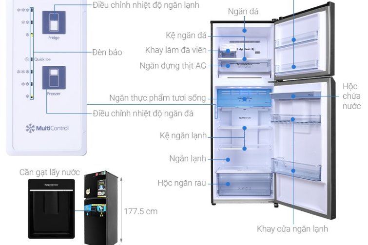 Tủ lạnh Panasonic Inverter 366L NR-TL381GPKV